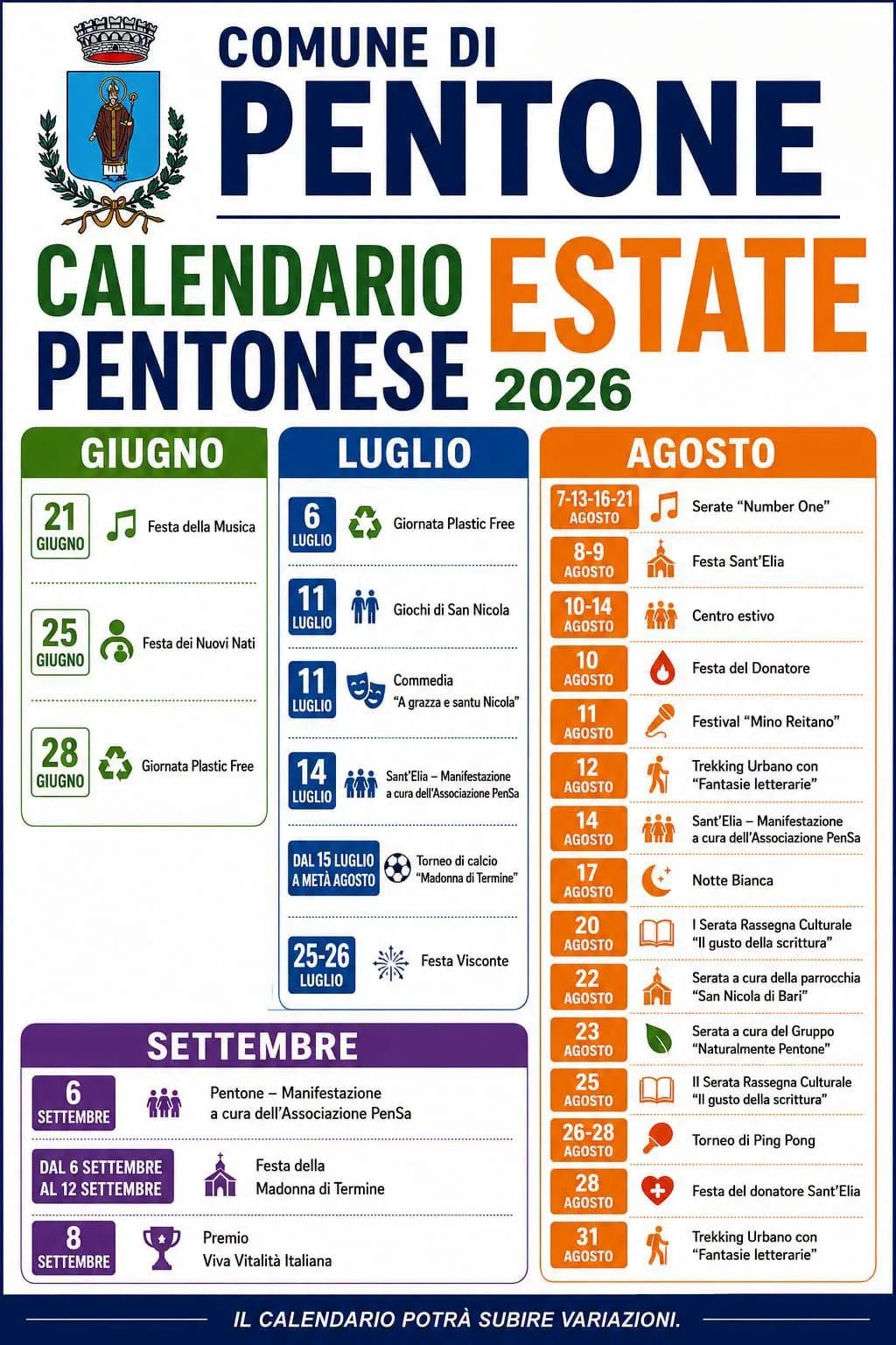 Locandina Pentone – Manifestazione 2026 a Pentone (Catanzaro)