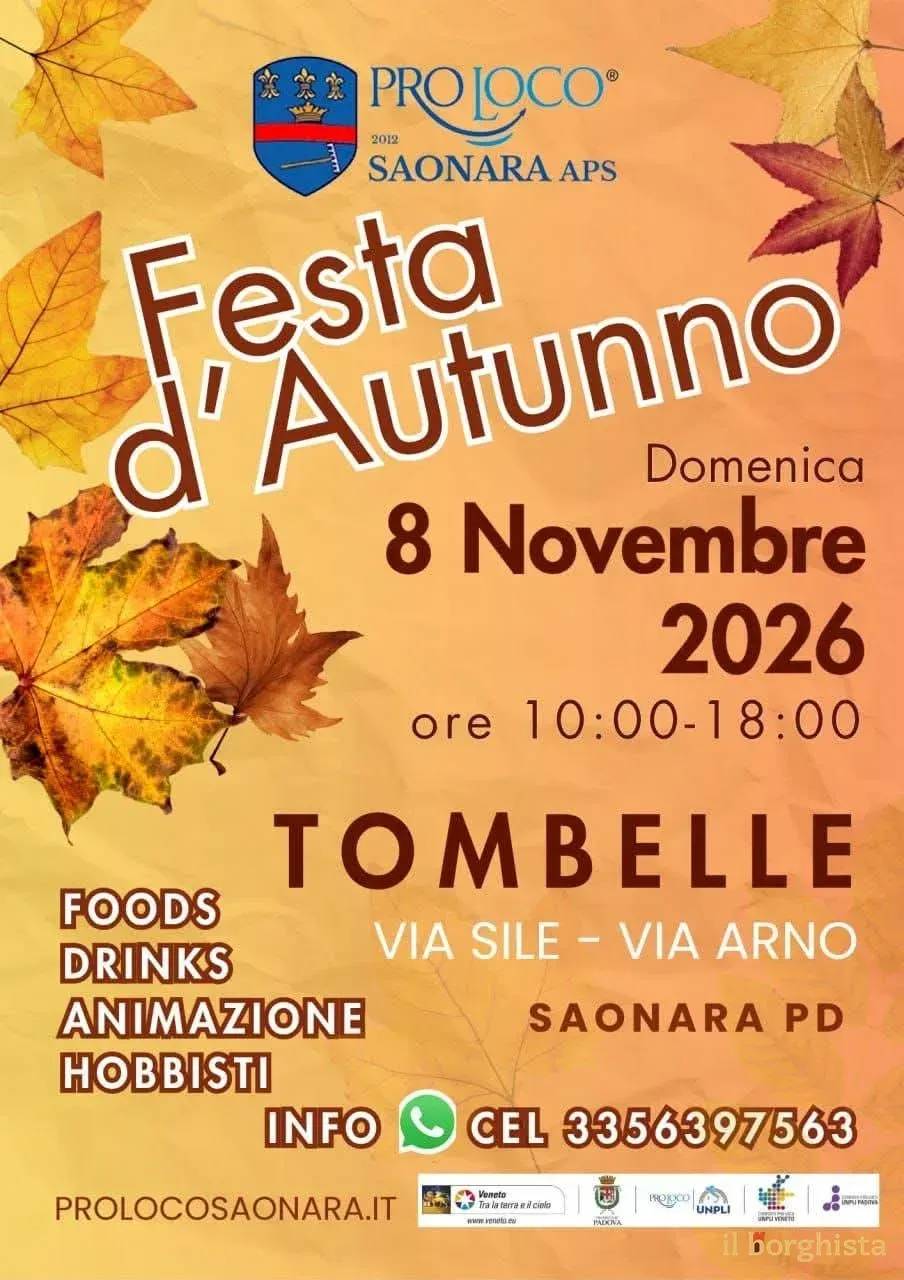 Locandina Festa d'Autunno 2026 a Saonara (Padova)