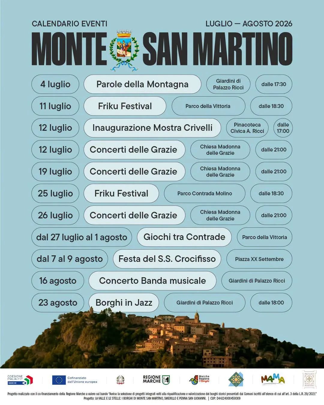 Locandina Inaugurazione Mostra Crivelli 2026 a Monte San Martino (Macerata)