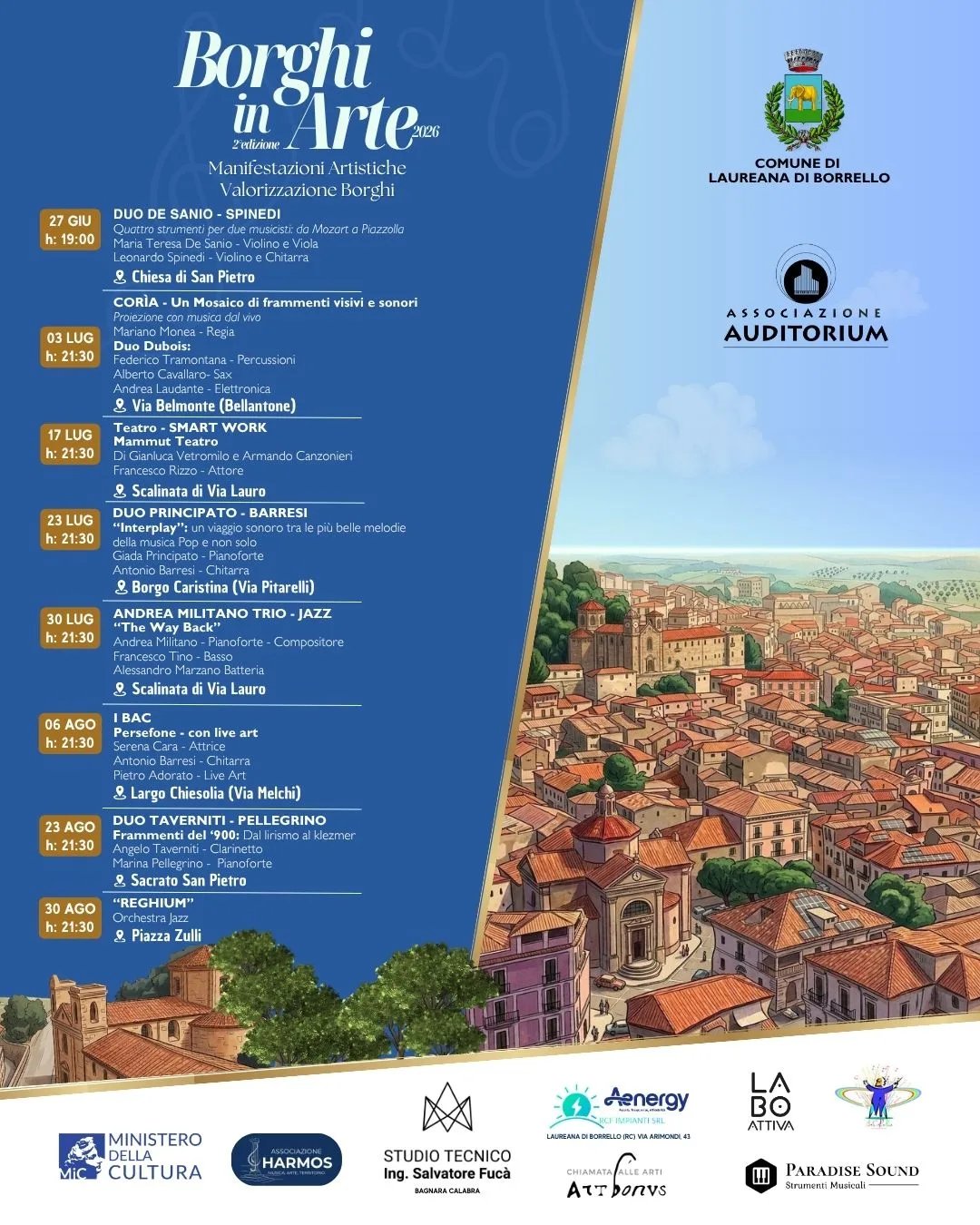 Locandina Borghi in Arte 2ª Edizione 2026 a Laureana di Borrello (Reggio calabria)