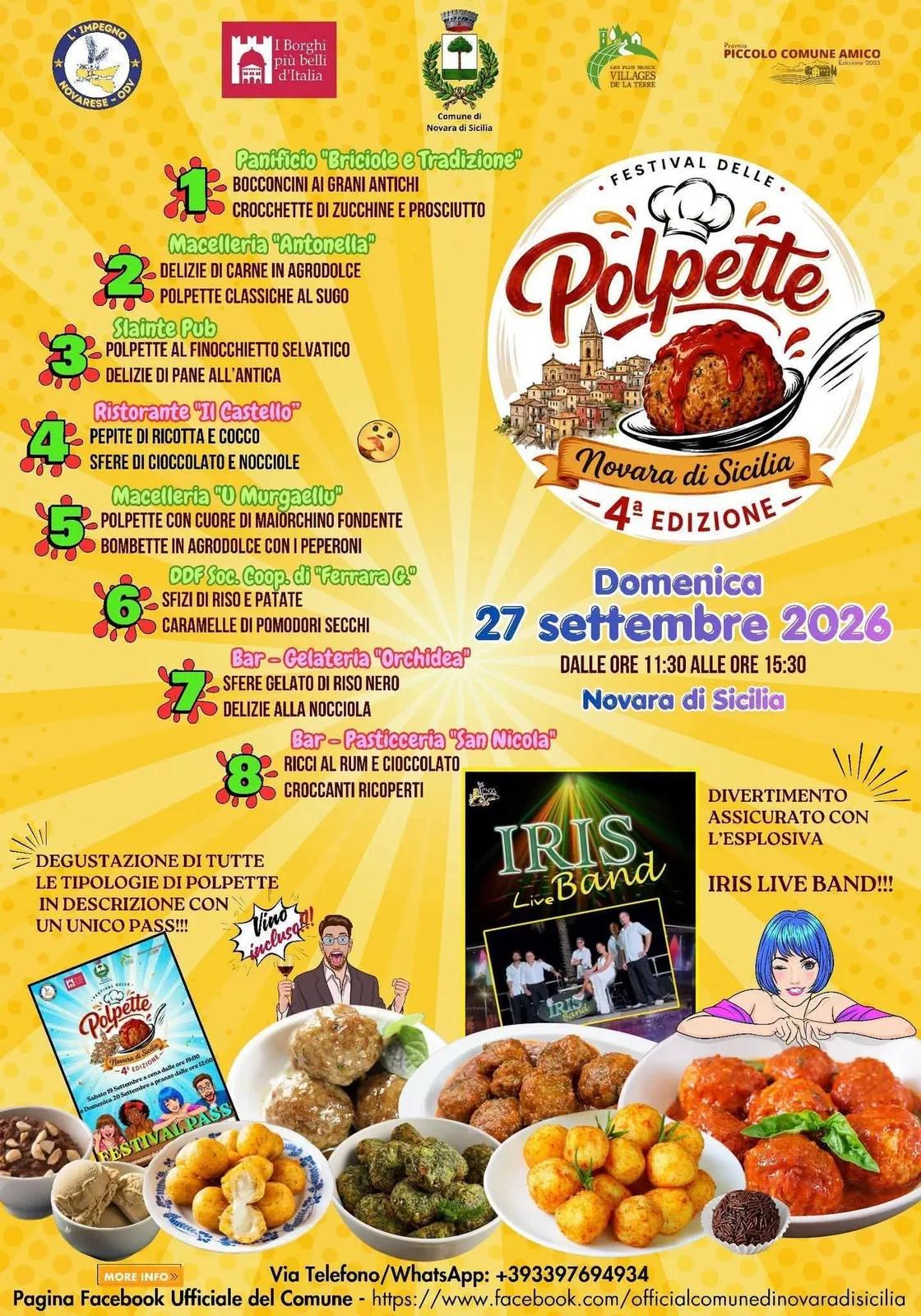 Locandina 4ª Festival delle Polpette 2026 a Novara di Sicilia (Messina)