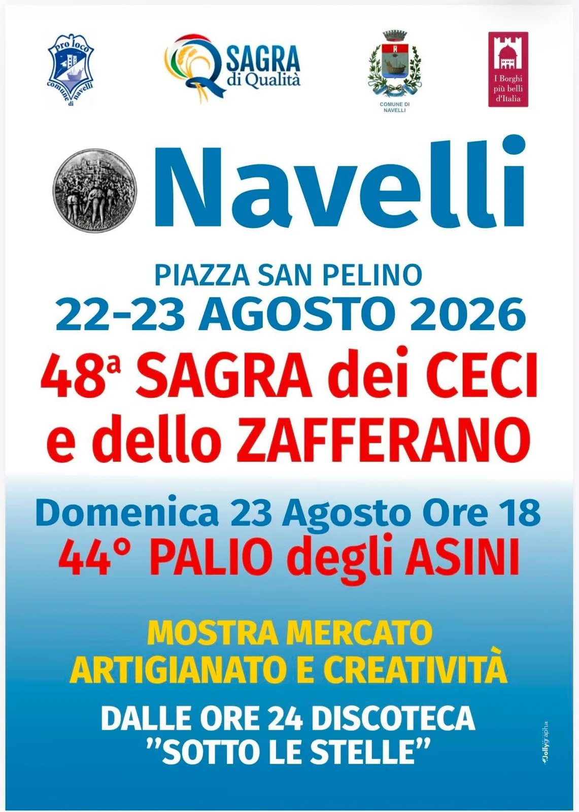 Locandina 48ª Sagra dei Ceci e dello Zafferano 2026 a Navelli (L'Aquila)