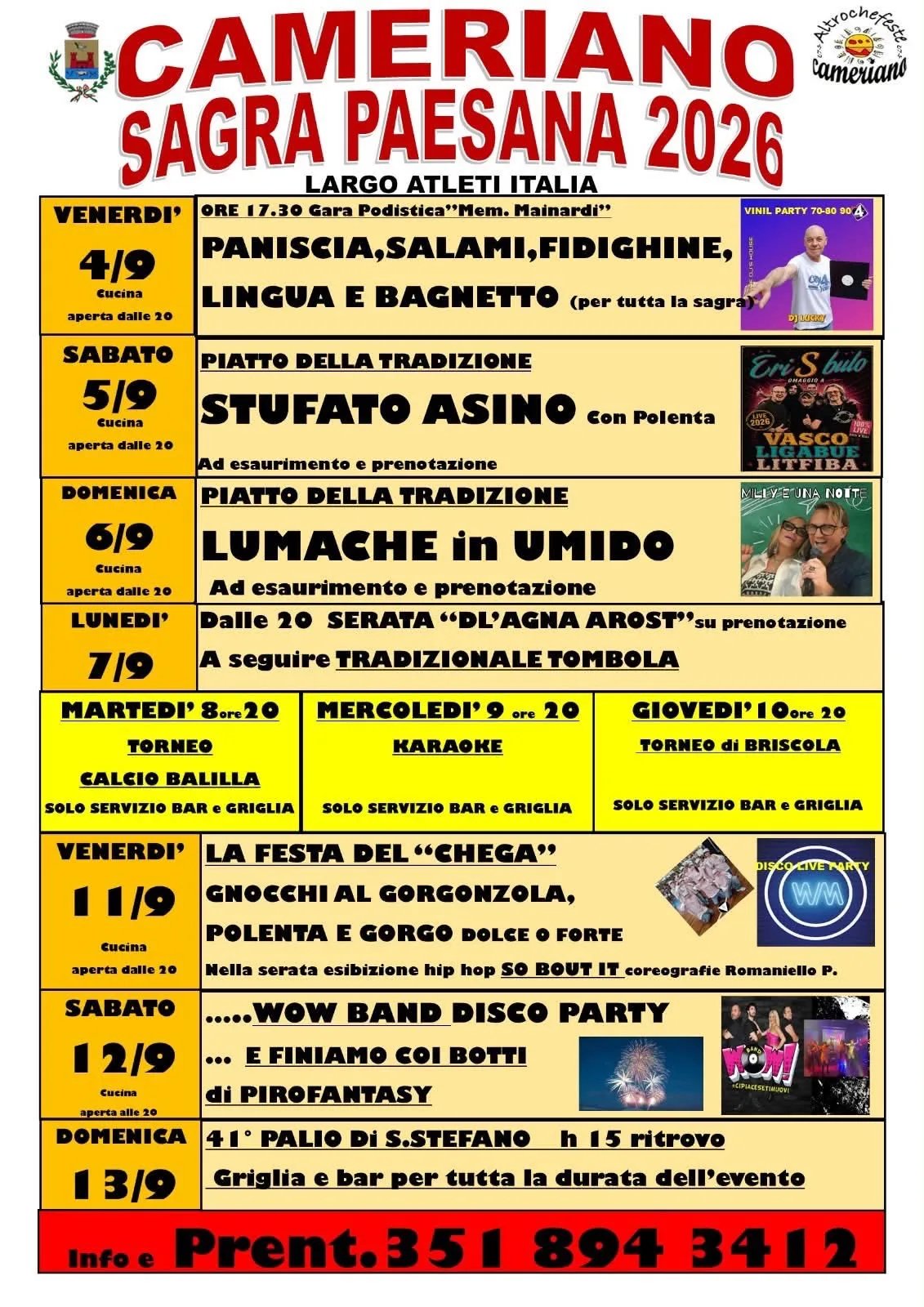 Locandina Vinil Party 70-80-90 (DJ Licky) — Cameriano 2026 a Casalino (Novara)