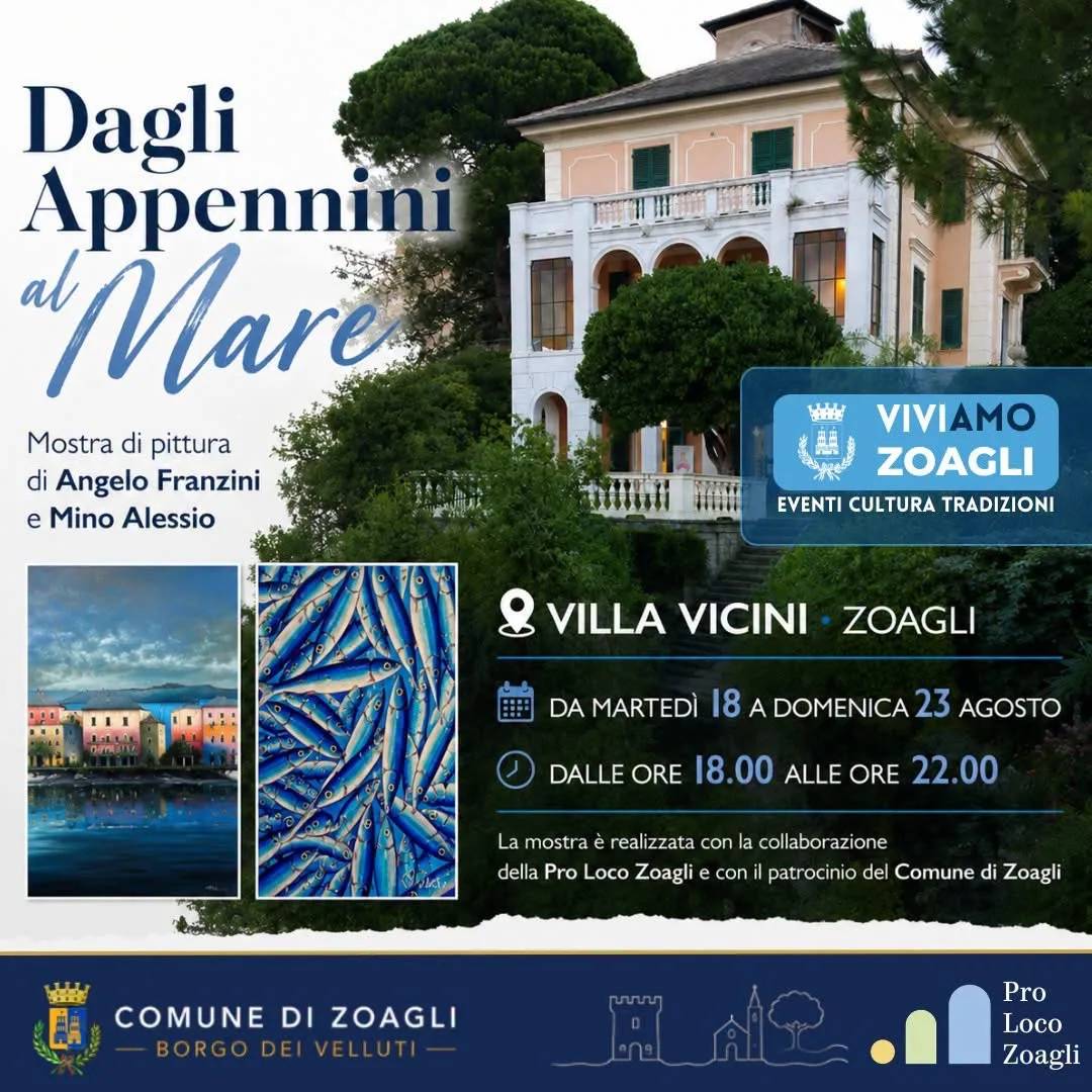 Locandina Mostra 'Dagli Appennini al Mare' 2026 a Zoagli (Genova)