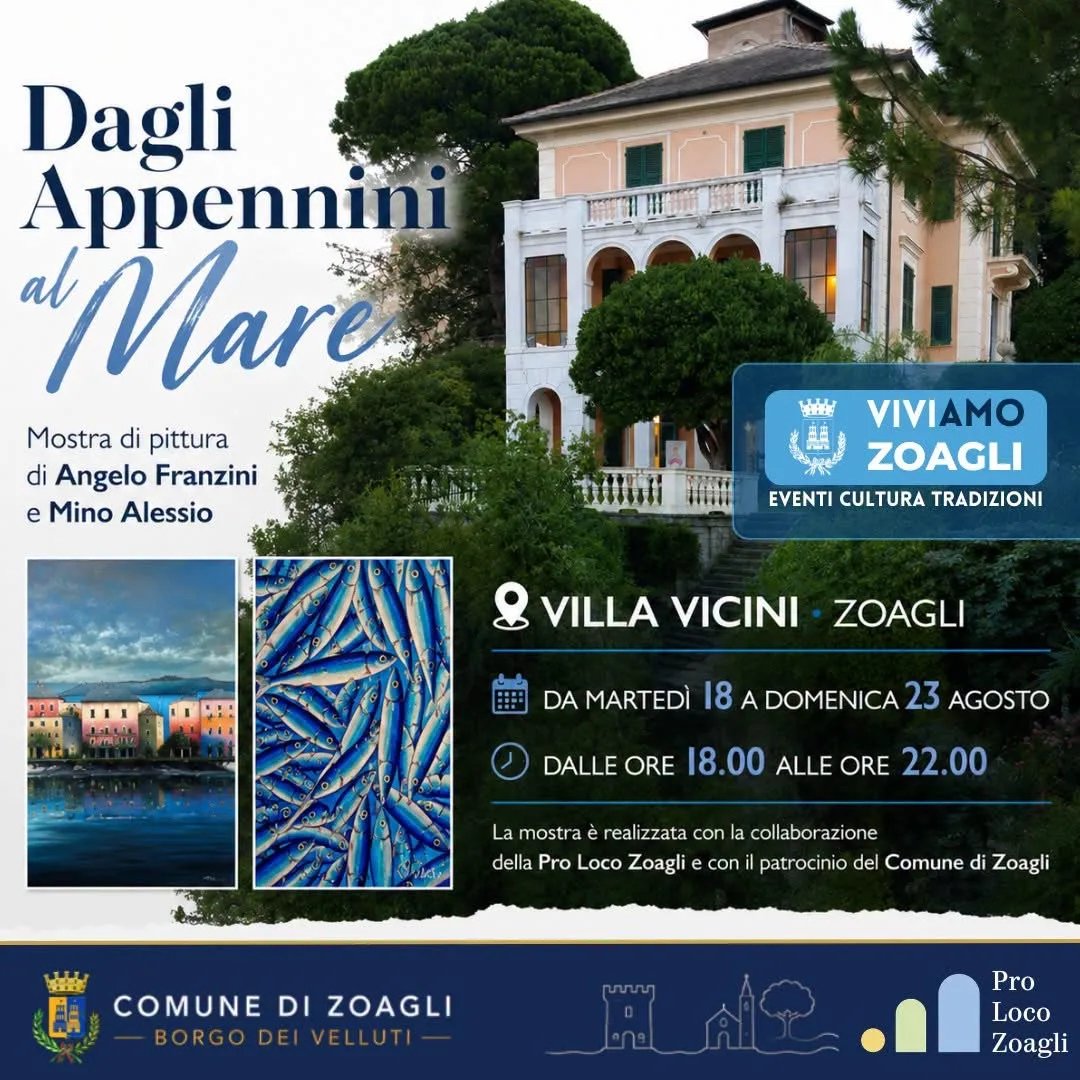 Locandina Mostra 'Dagli Appennini al Mare' 2026 a Zoagli (Genova)