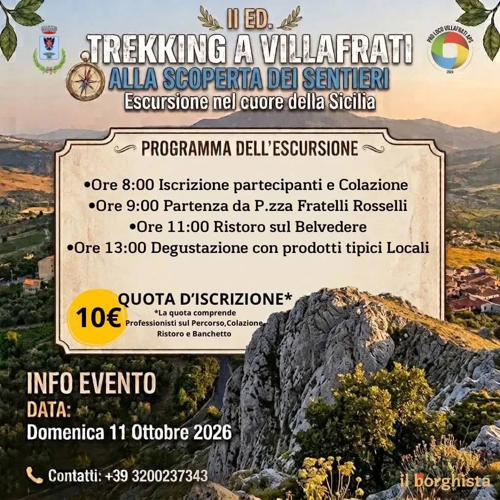 Locandina 2ª Edizione Trekking a Villafrati 2026 a Villafrati (Palermo)