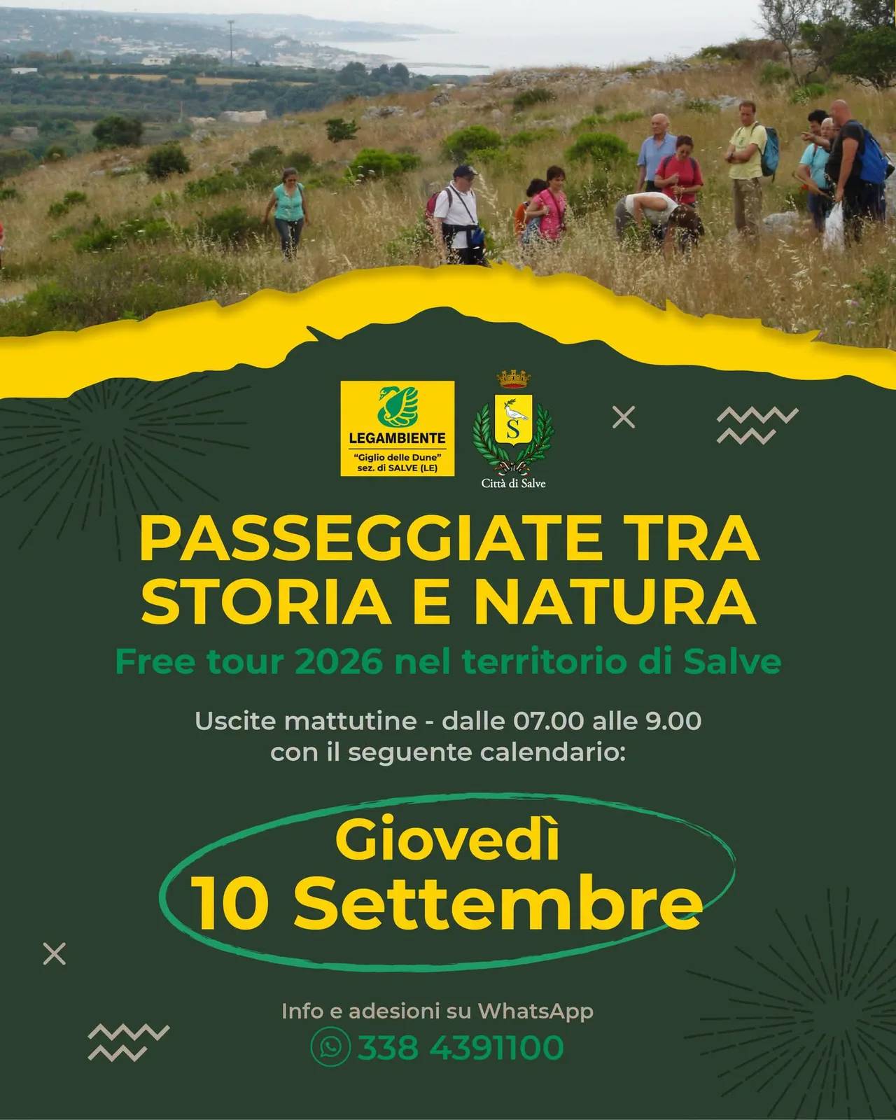 Locandina Passeggiate tra Storia e Natura 2026 a Salve (Lecce)