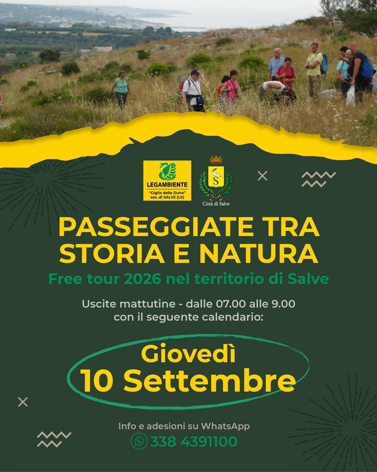 Locandina Passeggiate tra Storia e Natura 2026 a Salve (Lecce)