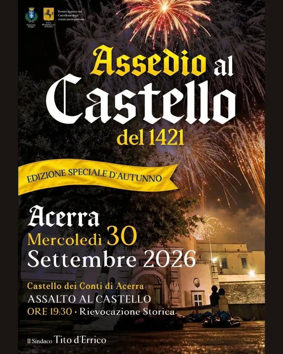 Locandina Assedio al Castello del 1421 2026 a Acerra (Napoli)