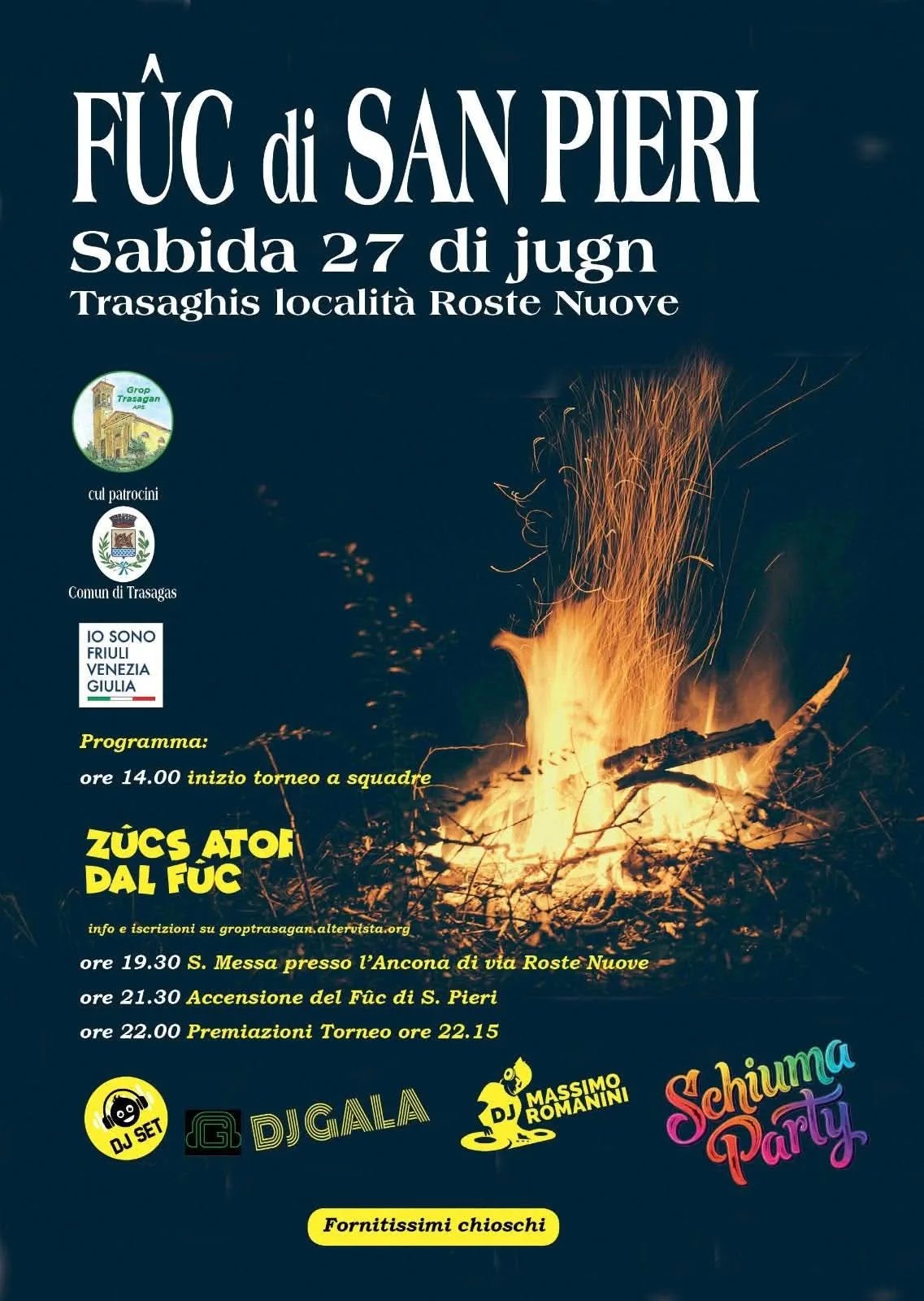 Locandina Fûc di San Pieri 2026 a Trasaghis (Udine)