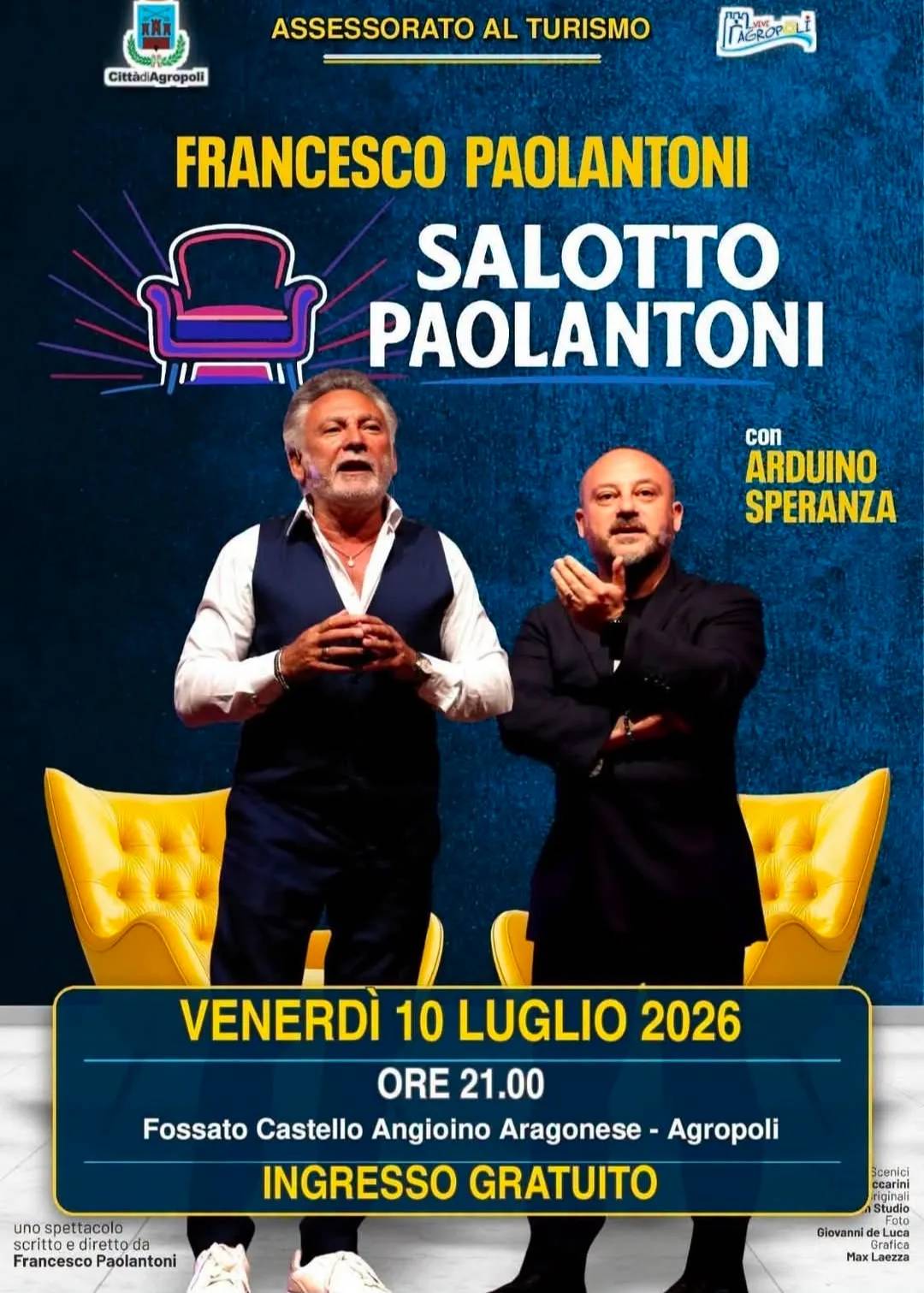 Locandina Spettacolo Salotto Paolantoni 2026 a Agropoli (Salerno)