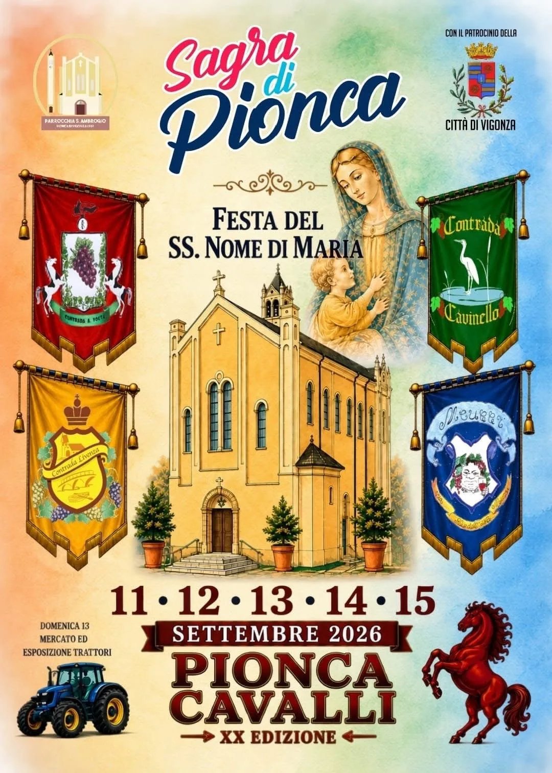 Locandina 20ª Sagra di Pionca 2026 a Vigonza (Padova)