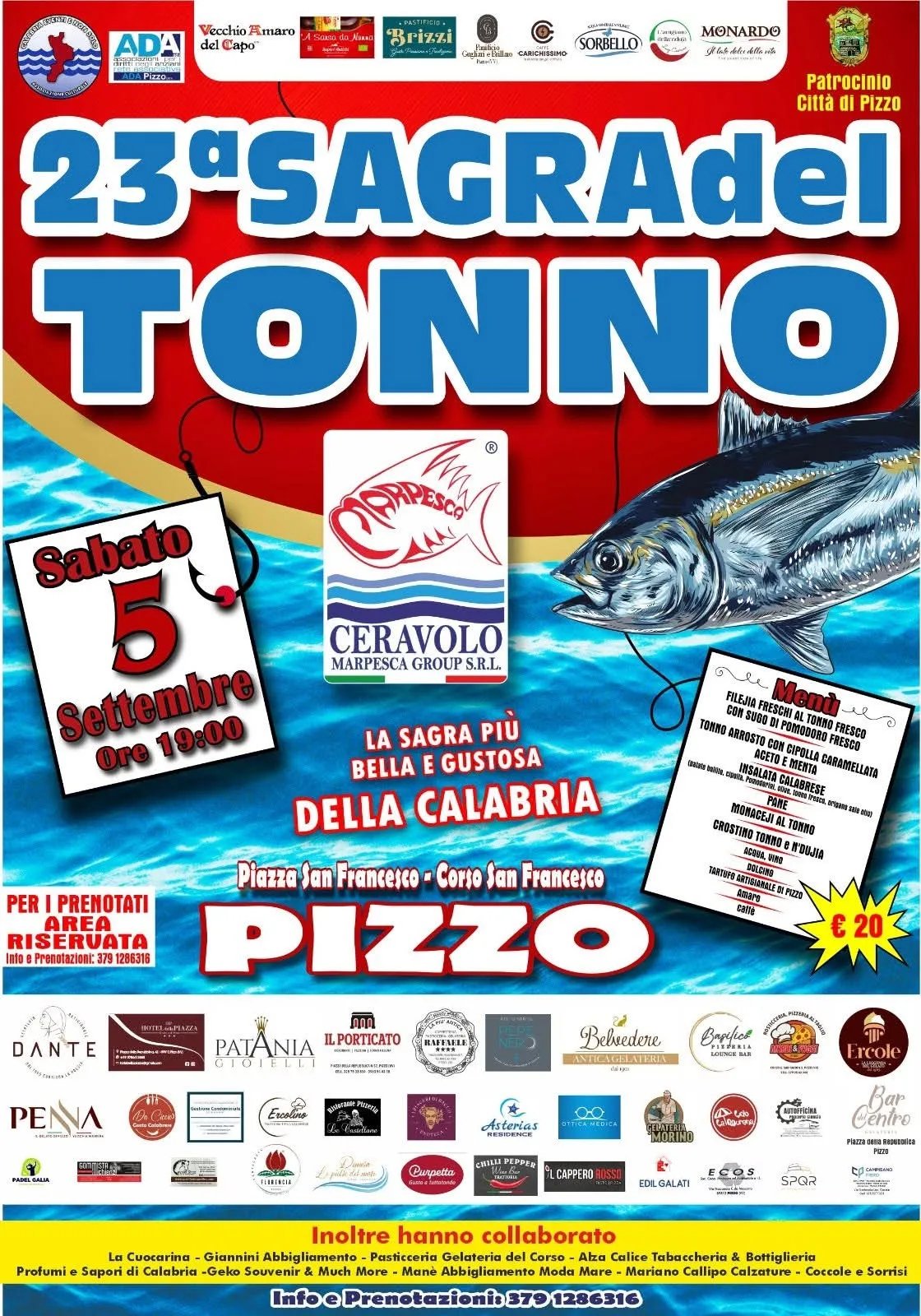 Locandina 23ª Sagra del Tonno 2026 a Pizzo (VV)