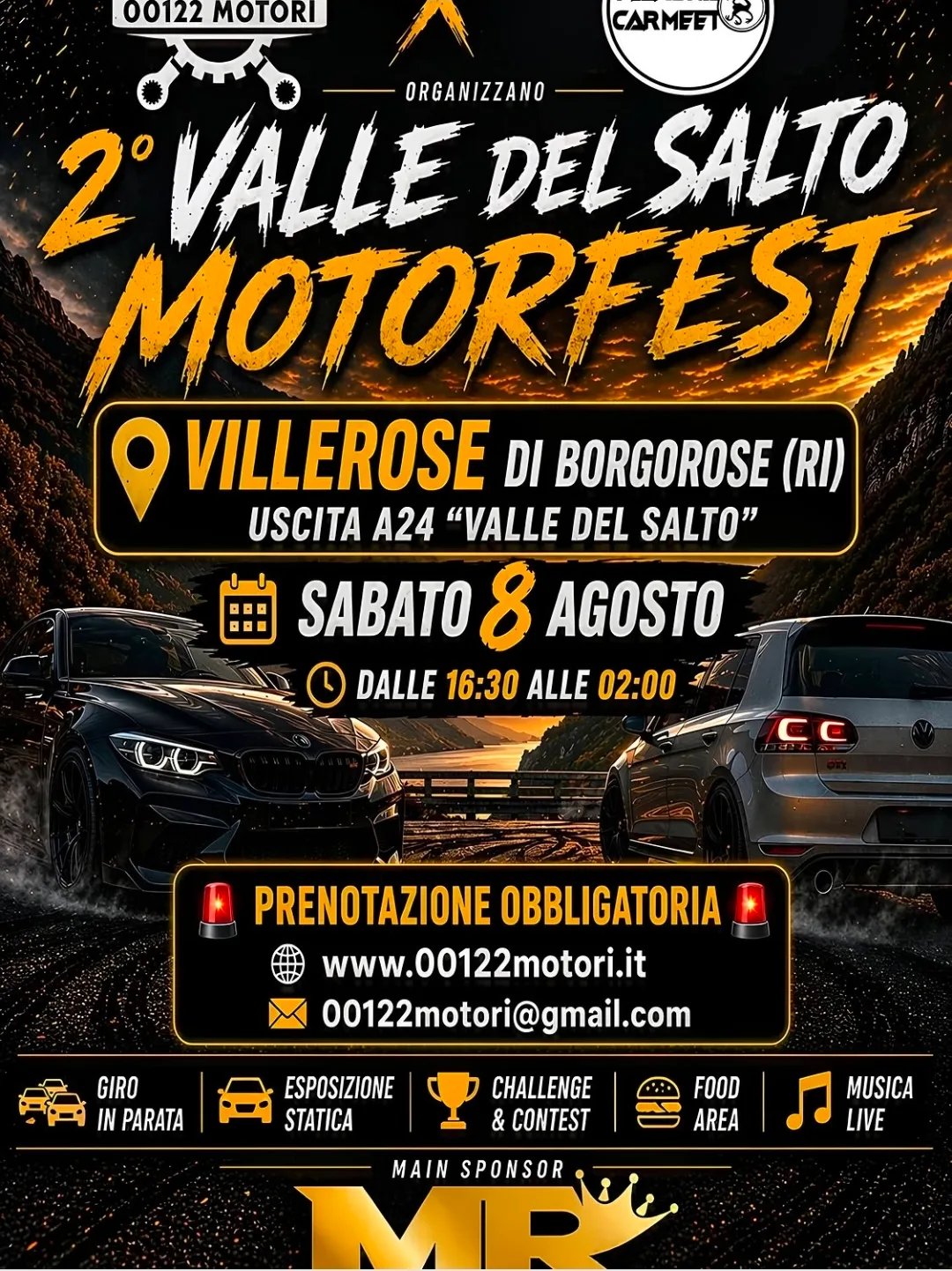 Locandina 2° Valle del Salto Motorfest 2026 a Borgorose (Rieti)