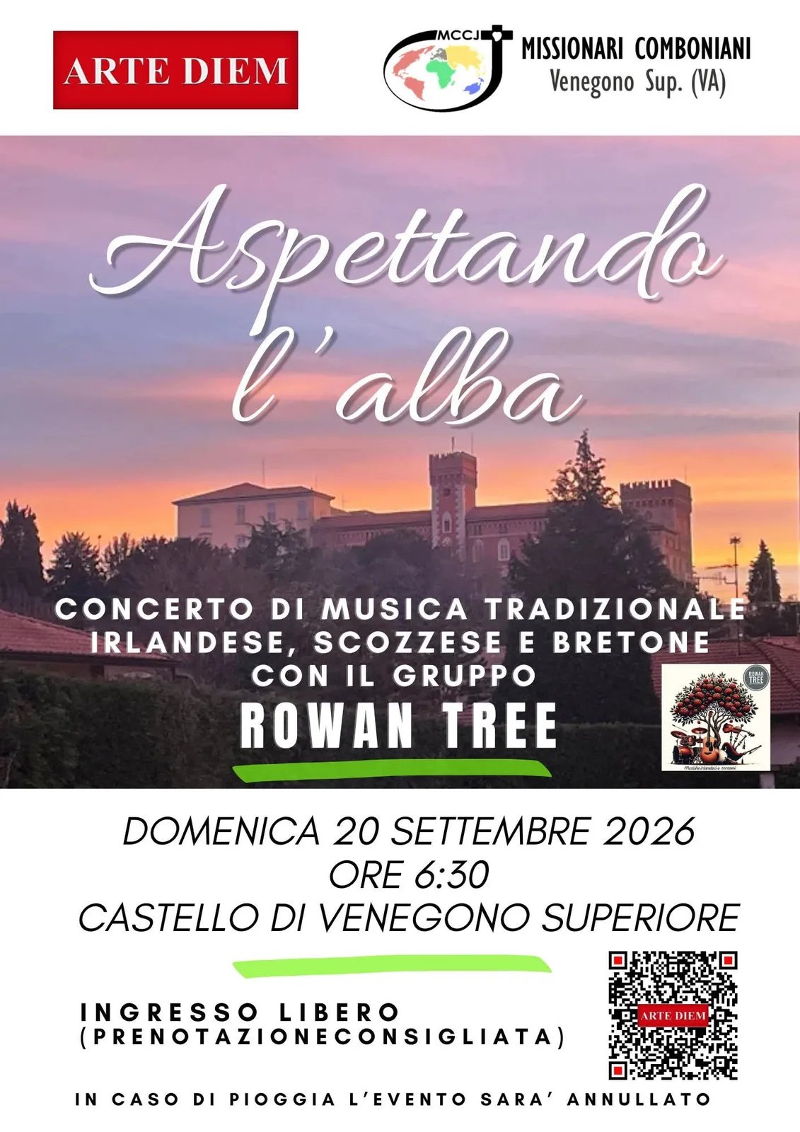 Locandina Aspettando l'alba 2026 a Venegono Superiore (Varese)