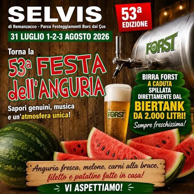 Locandina 53ª Festa dell'Anguria 2026 a Remanzacco (Udine)