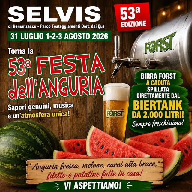 Locandina 53ª Festa dell'Anguria 2026 a Remanzacco (Udine)