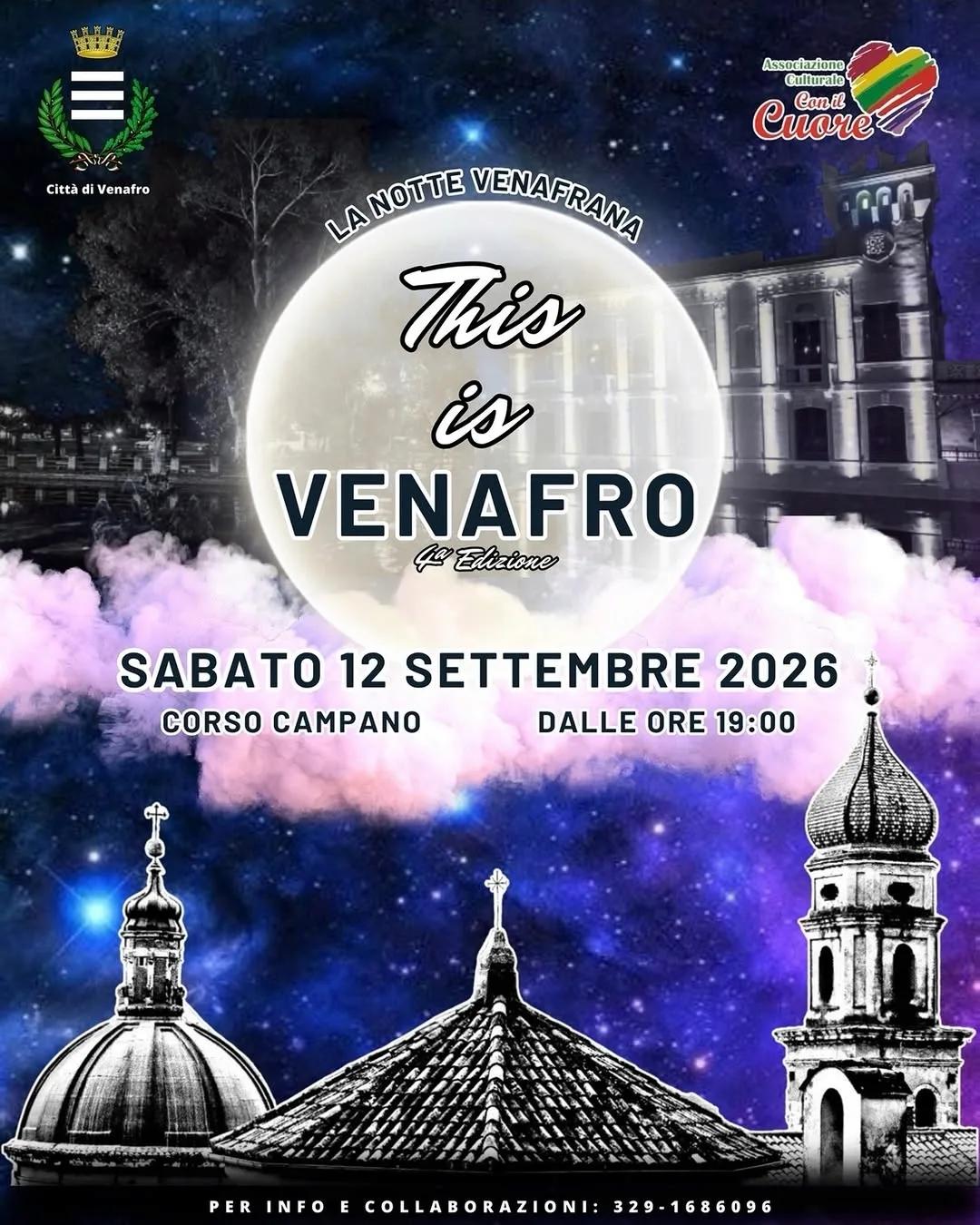 Locandina III La Notte Venafrana 2026 a Venafro (Isernia)
