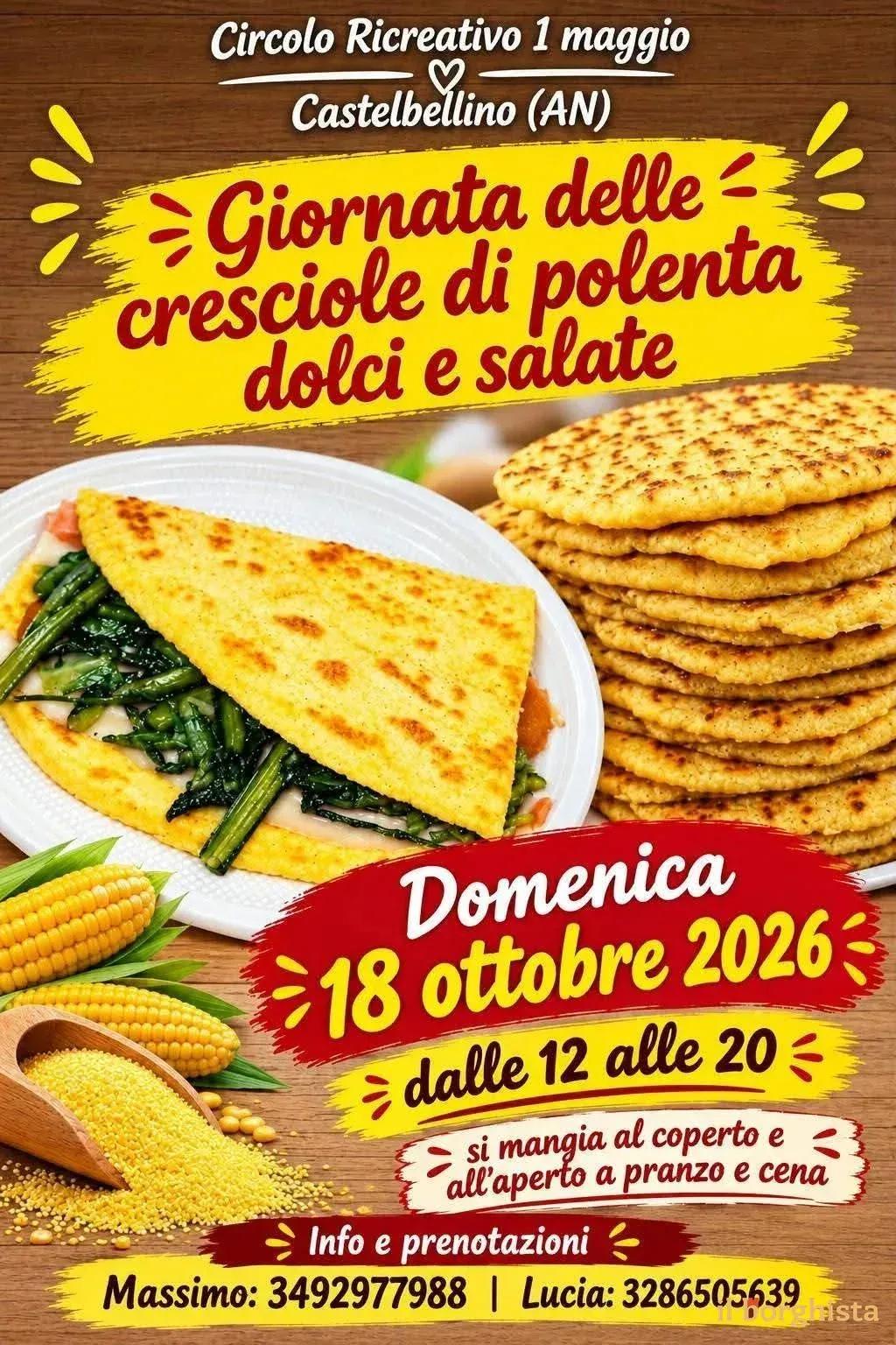 Locandina Giornata delle cresciole di polenta 2026 a Castelbellino (Ancona)