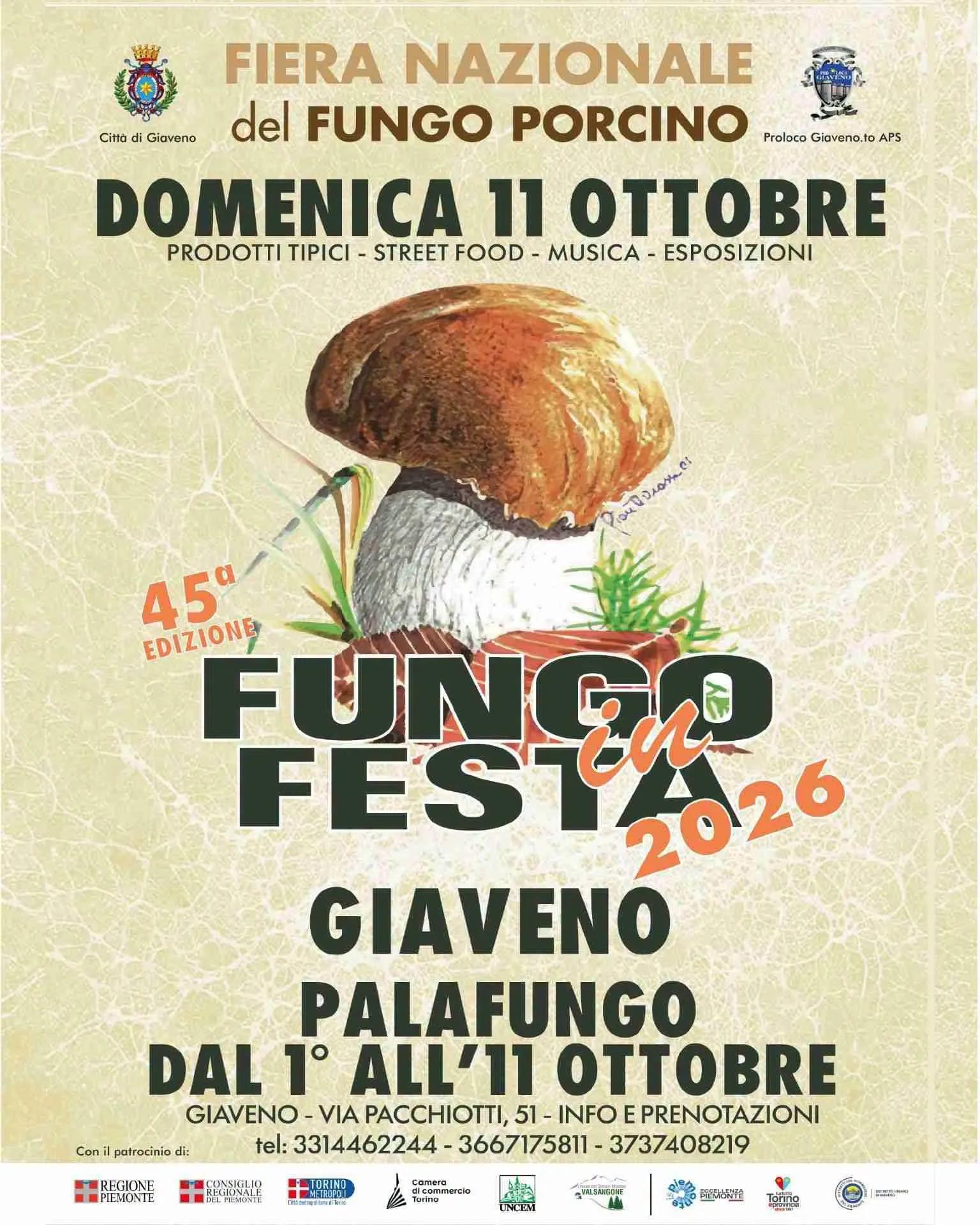 Locandina Fungo in Festa a Giaveno (Torino)