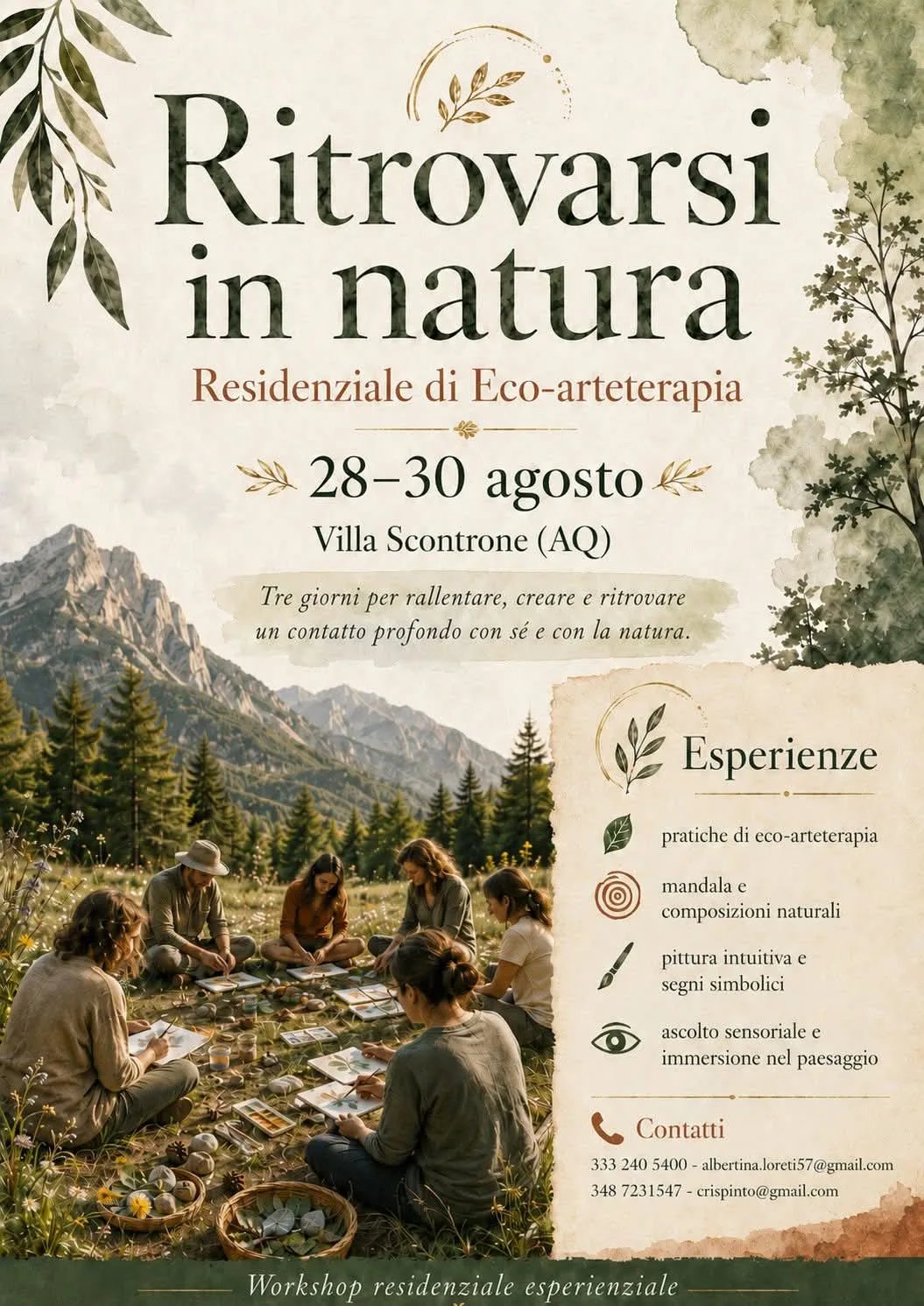 Locandina Ritrovarsi in Natura Residenziale 2026 a Scontrone (L'aquila)