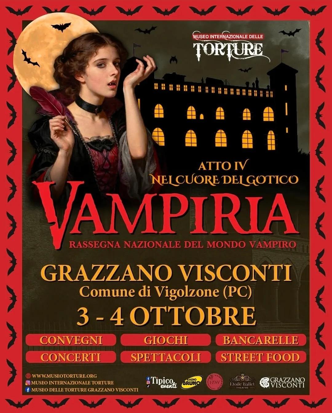 Locandina Vampiria 2026 - Museo Internazionale delle Torture a Vigolzone (Piacenza)