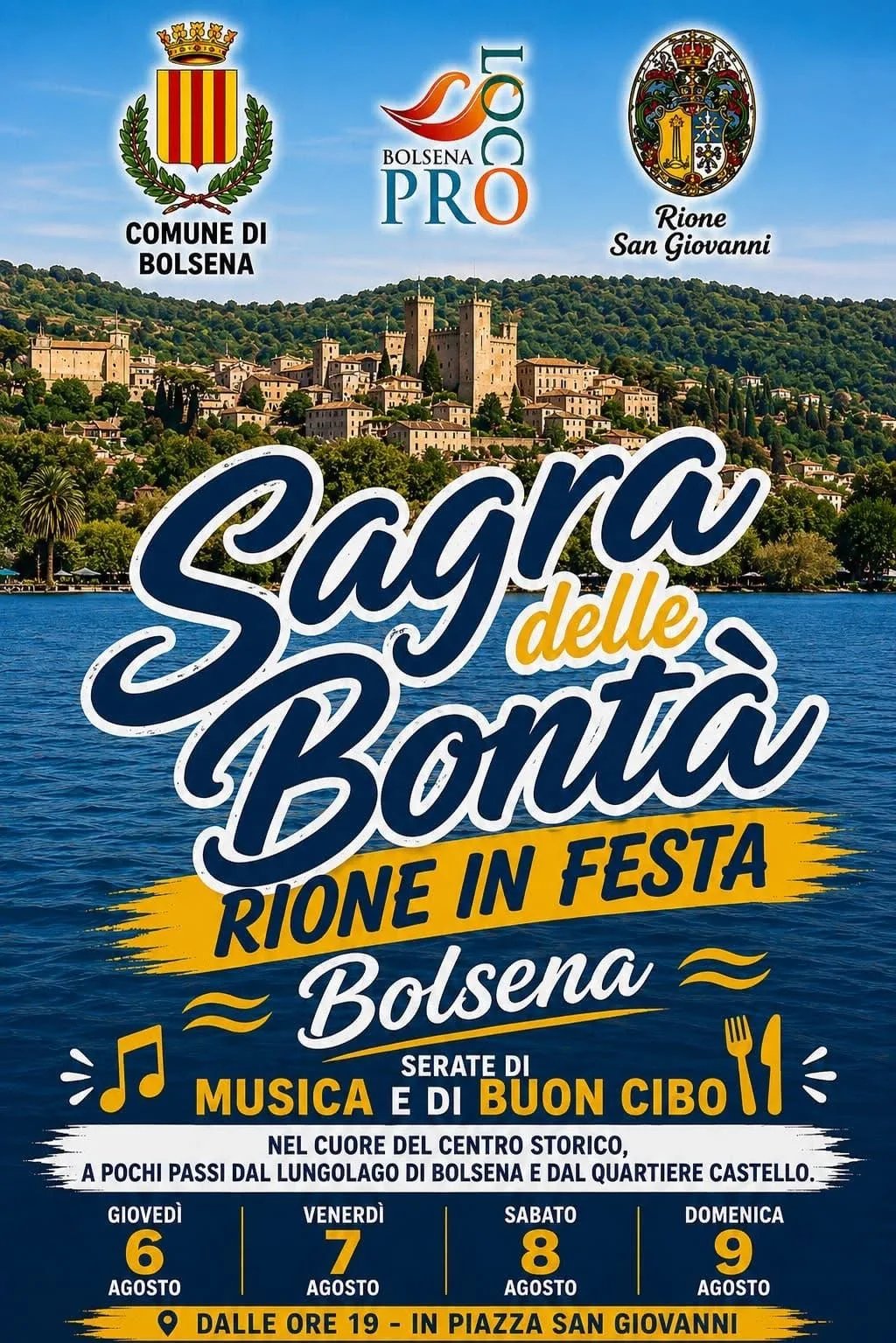 Locandina 11ª Sagra delle Bontà – Rione in Festa 2026 a Bolsena (Viterbo)