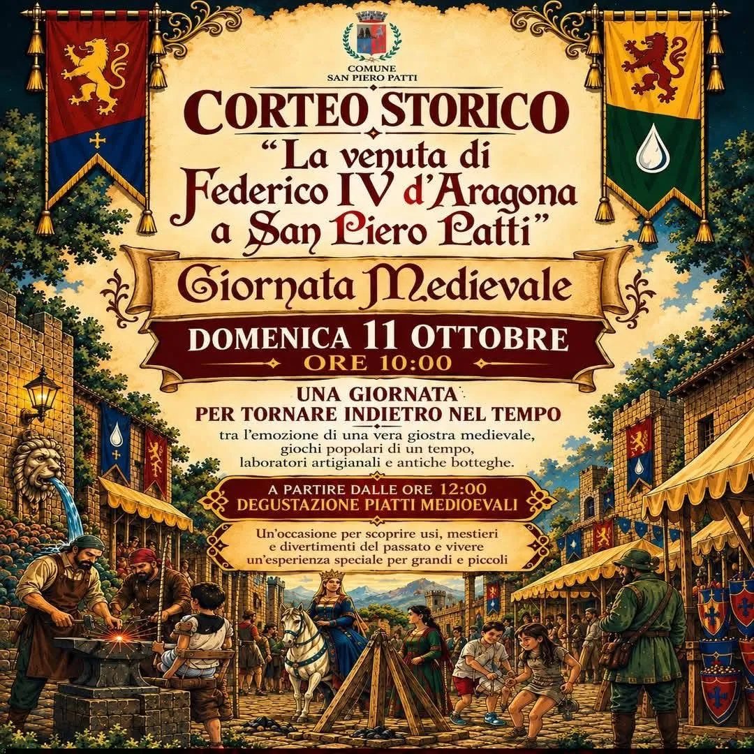 Locandina Corteo Storico La venuta di Federico IV d'Aragona a San Piero Patti 2026 a San Piero Patti (Messina)