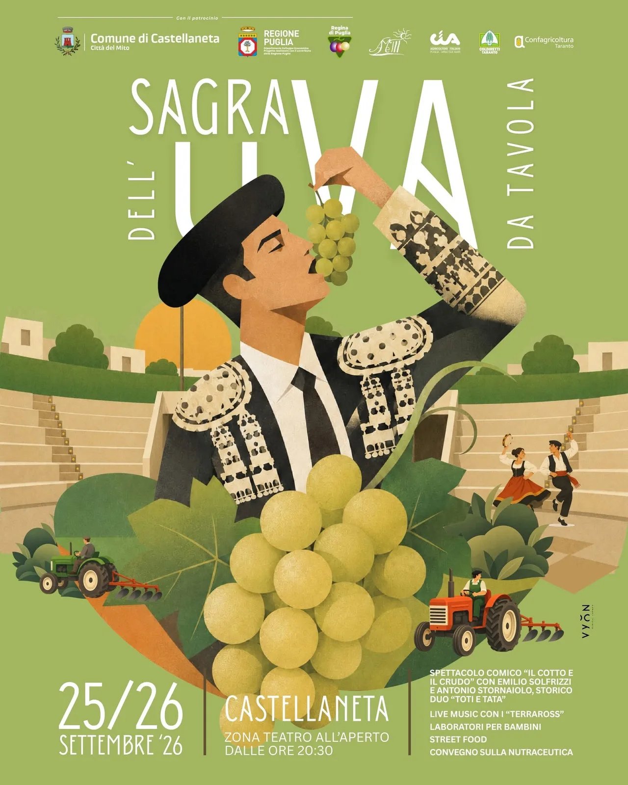 Locandina Sagra dell'Uva da Tavola 2026 a Castellaneta (Taranto)