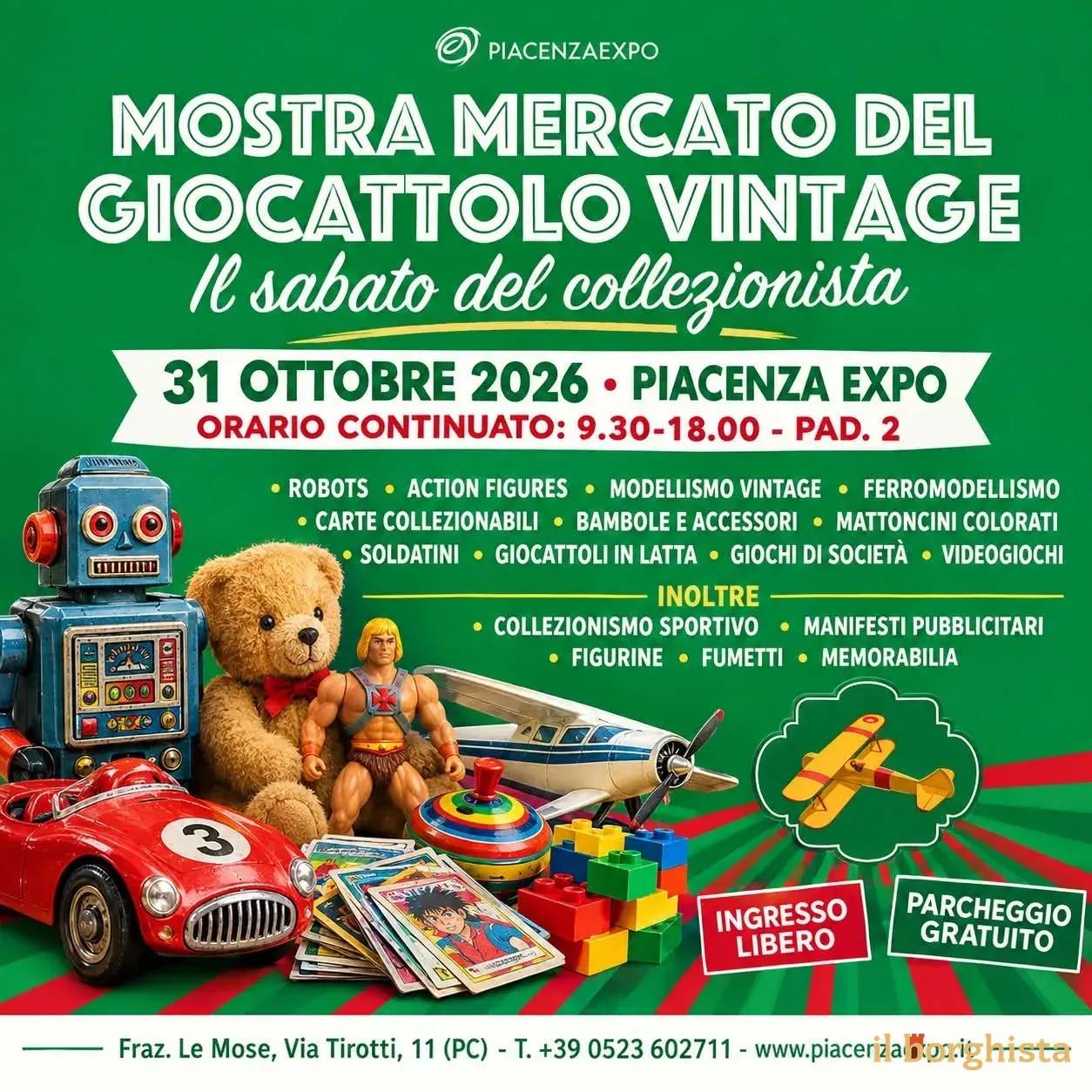 Locandina Mostra Mercato del Giocattolo Vintage 2026 a Piacenza (PC)