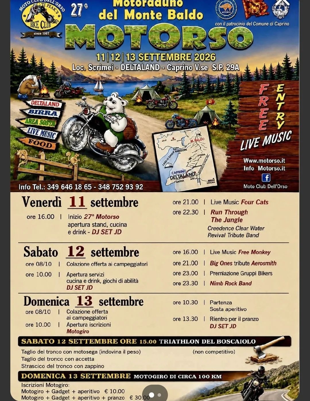 Locandina Apertura stand e DJ Set JD e Motorso 2026 a Caprino Veronese (Verona)