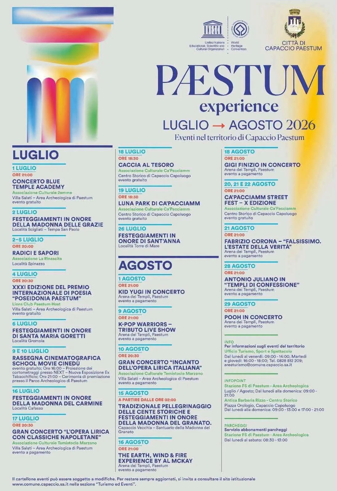 Locandina The Earth, Wind & Fire Experience by Al McKay 2026 a Capaccio Paestum (Salerno)