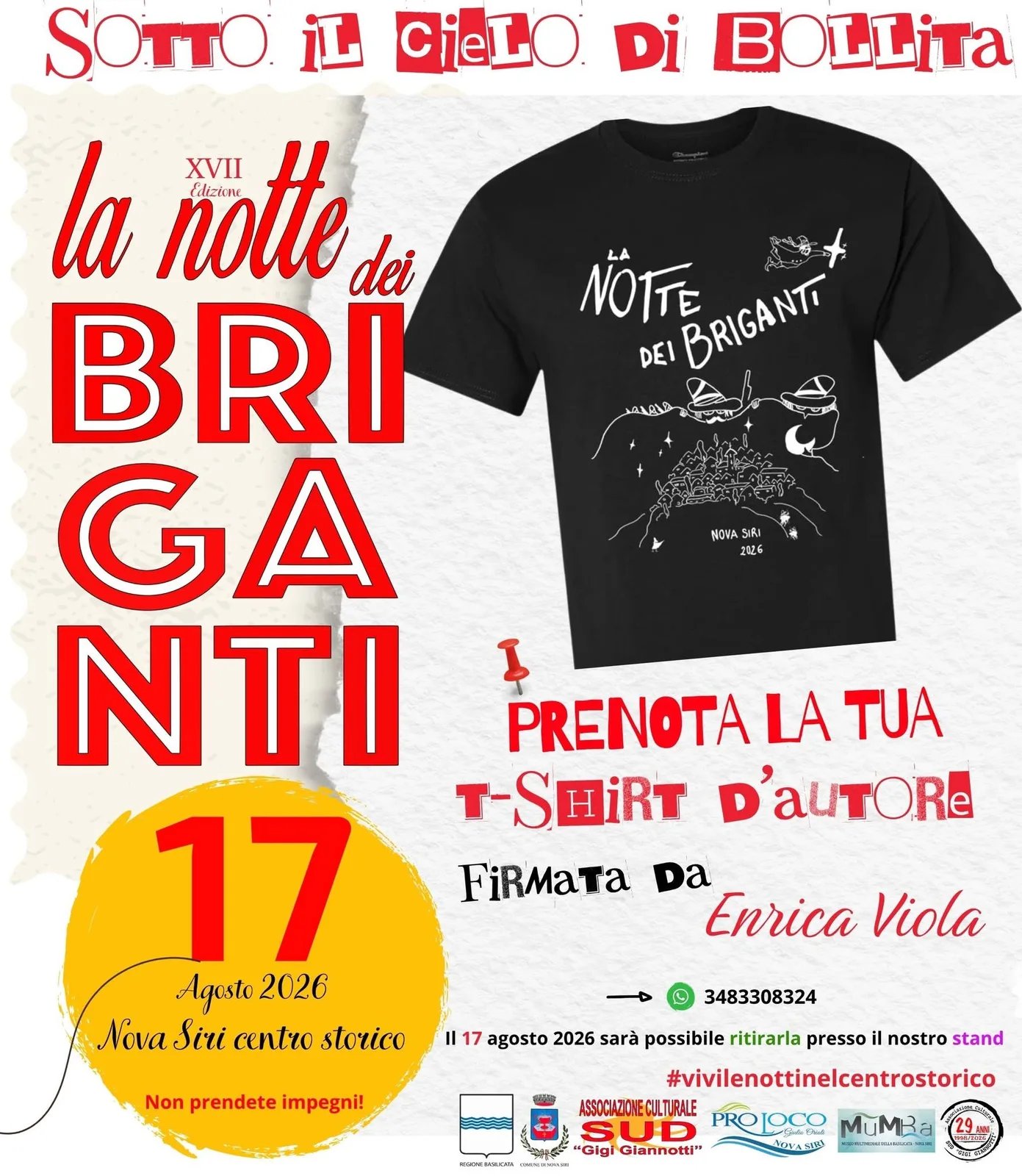 Locandina XVII Edizione La Notte dei Briganti 2026 a Nova Siri (Matera)