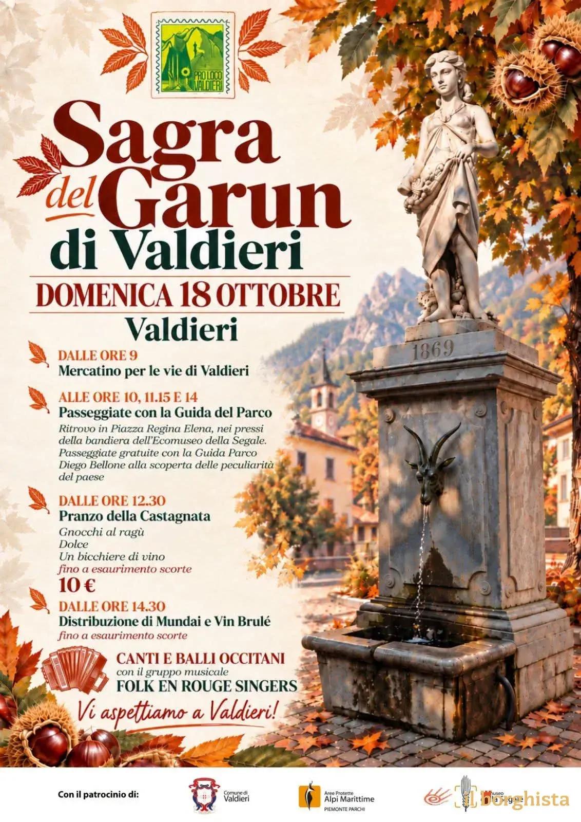 Locandina Sagra del Garun di Valdieri 2026 a Valdieri (Cuneo)