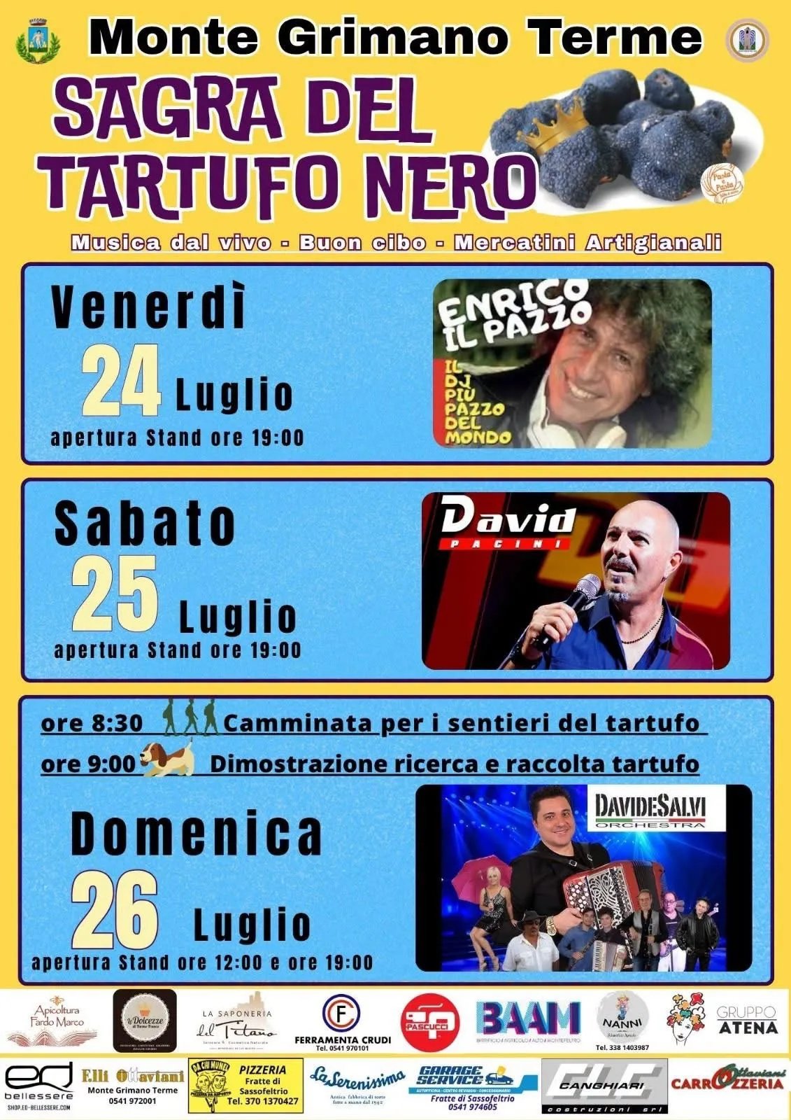 Locandina Sagra del Tartufo Nero 2026 a Monte Grimano Terme (Pesaro e urbino)