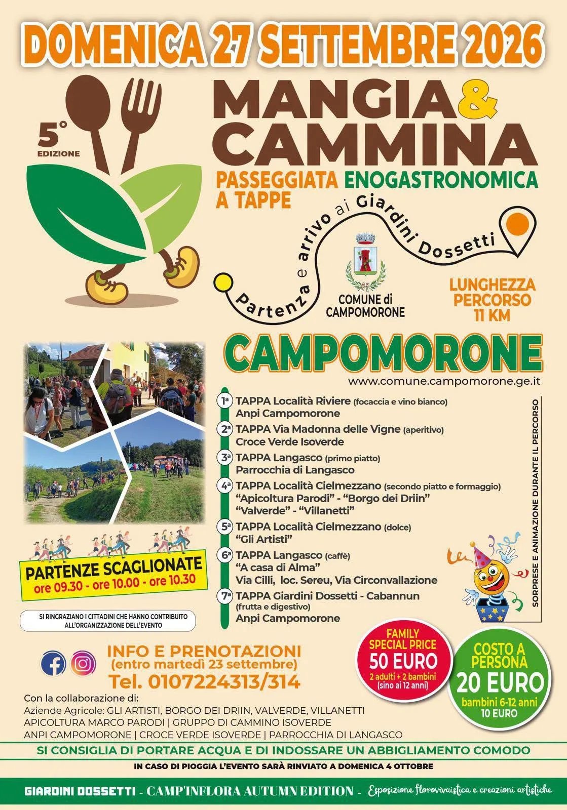 Locandina Mangia & Cammina — 5ª Edizione 2026 a Campomorone (Genova)