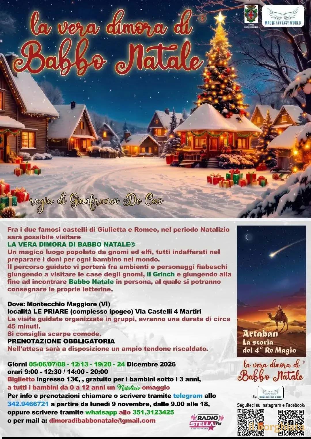 Locandina La vera dimora di Babbo Natale 2026 a Montecchio Maggiore (Vicenza)