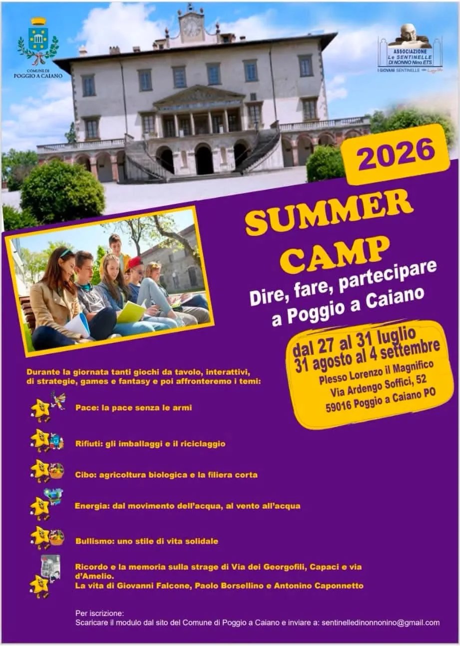 Locandina Summer Camp 2026 — Poggio a Caiano a Poggio a Caiano (Prato)