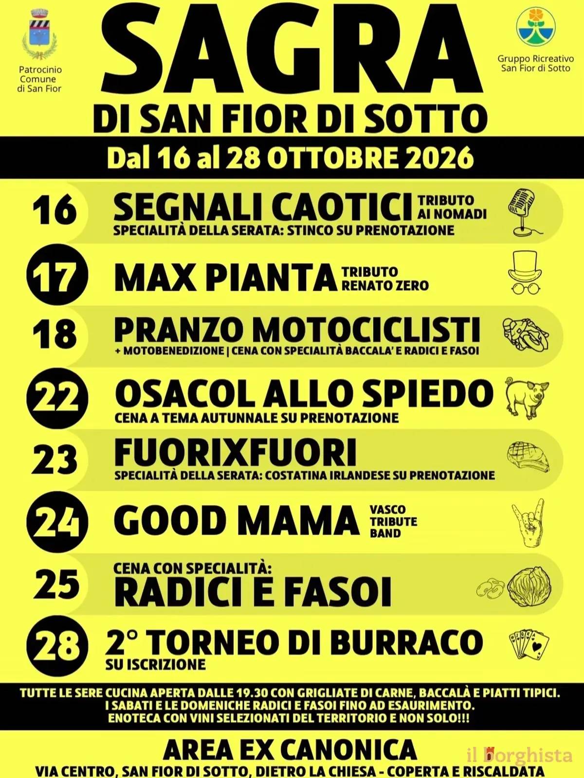 Locandina Sagra di San Fior di Sotto 2026 a San Fior (Treviso)