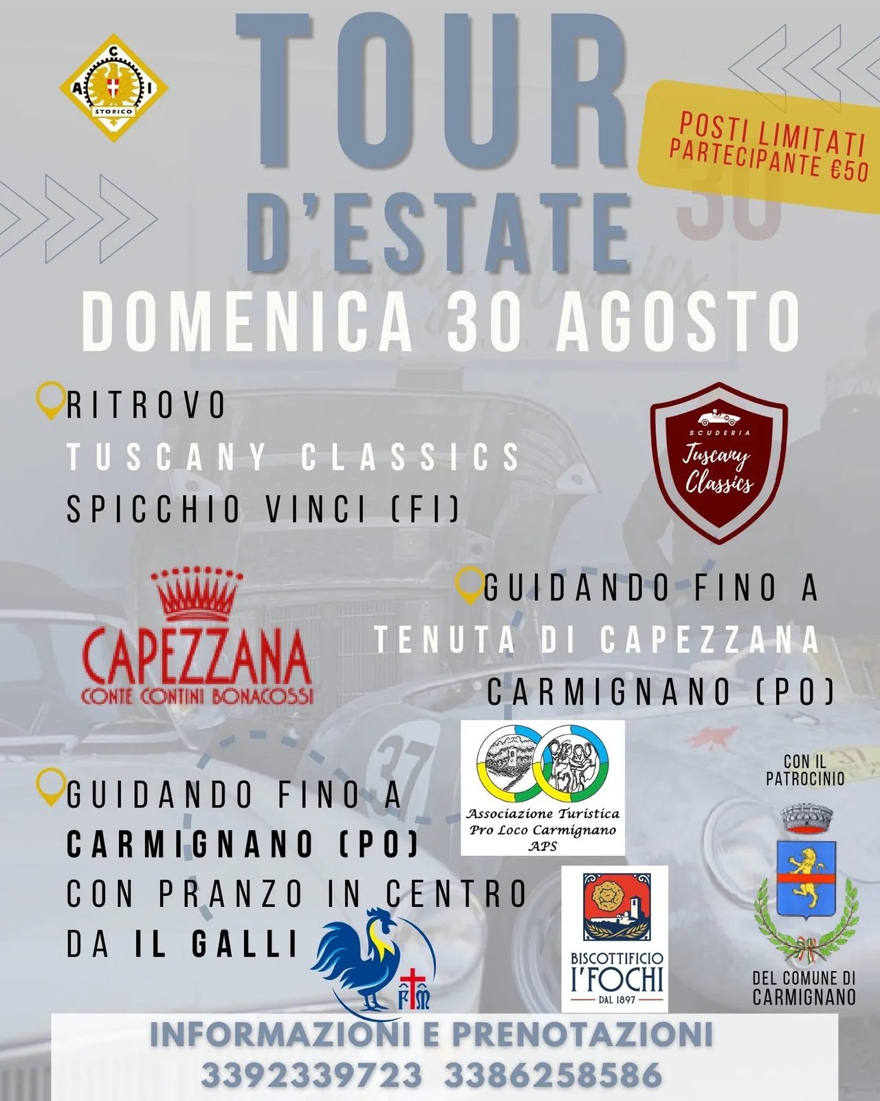 Locandina Tour d'Estate 2026 a Carmignano (Prato)