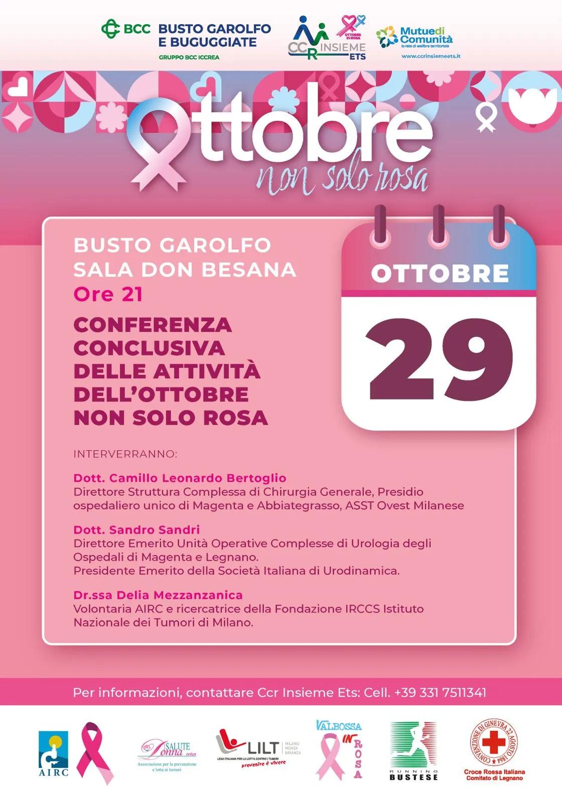 Locandina Una conferenza per parlare di prevenzione oncologica con medici e ricercatori a Busto Garolfo il 29 ottobre a Busto Garolfo (Milano)
