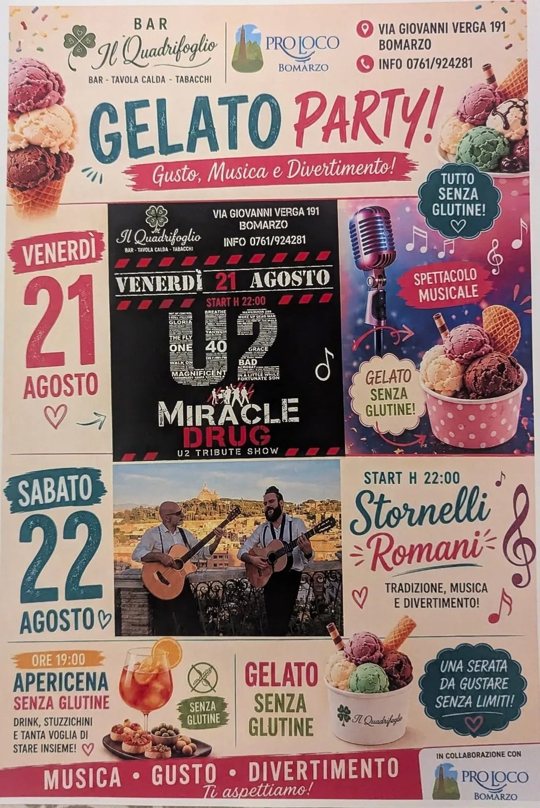 Locandina calendario eventi agosto 2026 a Bomarzo (Viterbo)