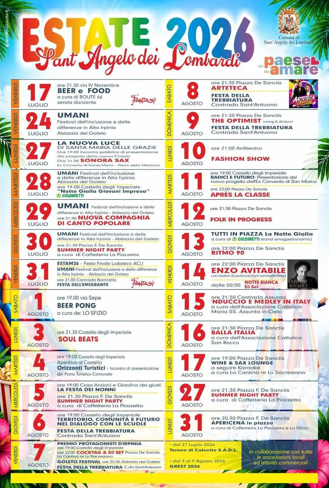 Locandina Wine & Sax Lounge 2026 a Sant'Angelo dei Lombardi (Avellino)