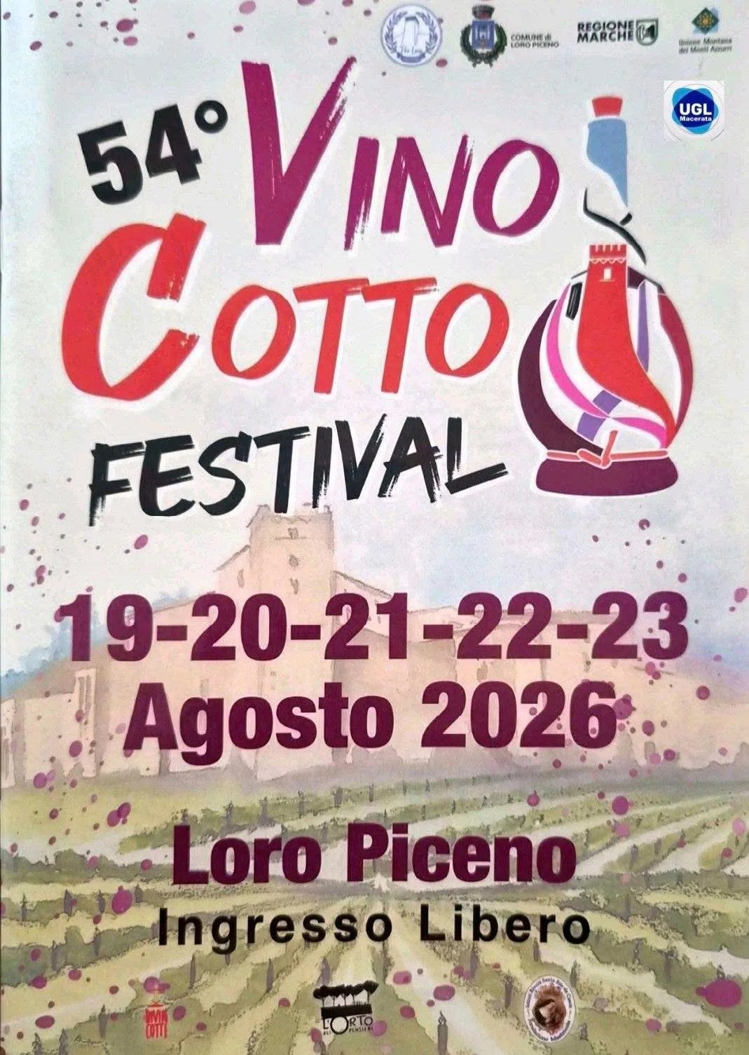 Locandina 54° Vino Cotto Festival 2026 a Loro Piceno (Macerata)
