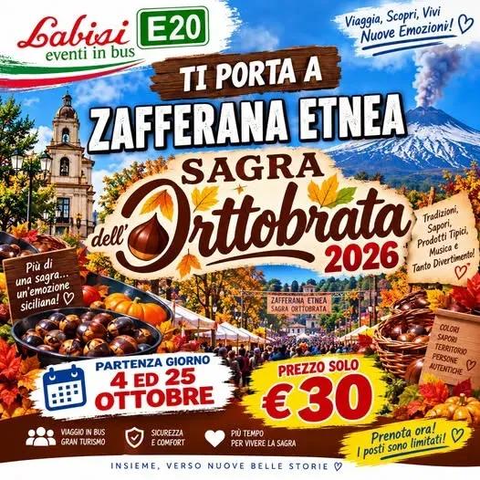 Locandina Sagra dell'Orttobrata 2026 a Zafferana Etnea a Zafferana Etnea (Catania)