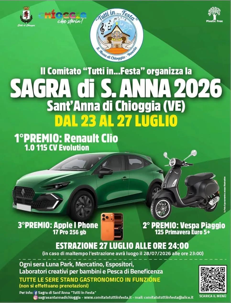 Locandina Sagra di S. Anna 2026 a Sant'Anna di Chioggia a Chioggia (Venezia)