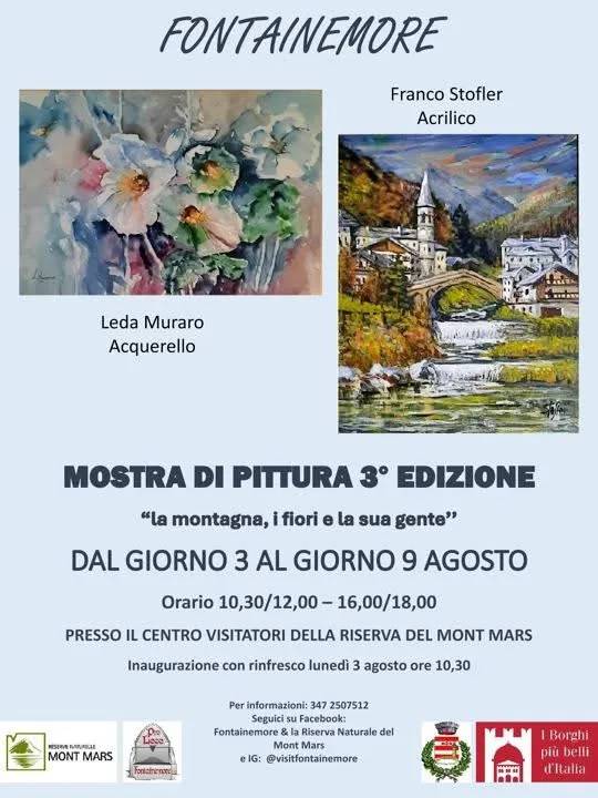 Locandina Mostra di Pittura 3ª Edizione 2026 a Fontainemore (Valle d'aosta/vallée d'aoste)