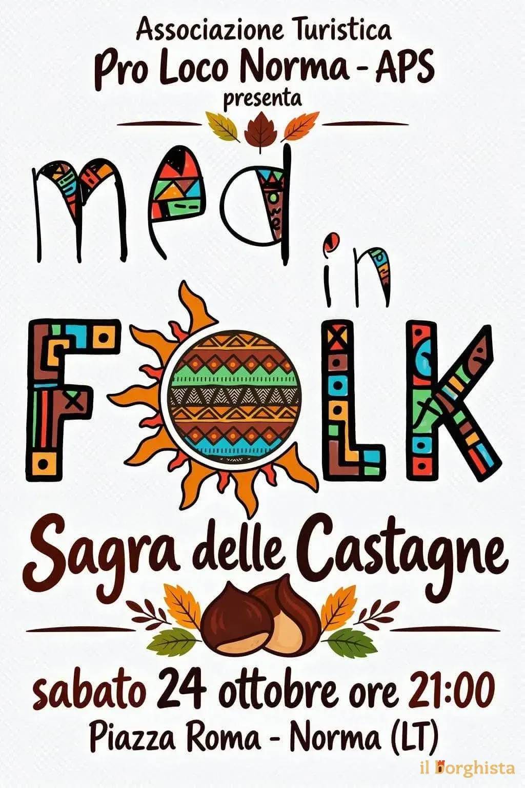 Locandina Sagra delle Castagne 2026 a Norma (Latina)