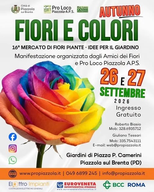 Locandina 16° Mercato di Fiori Piante Idee per il Giardino 2026 a Piazzola sul Brenta (Padova)