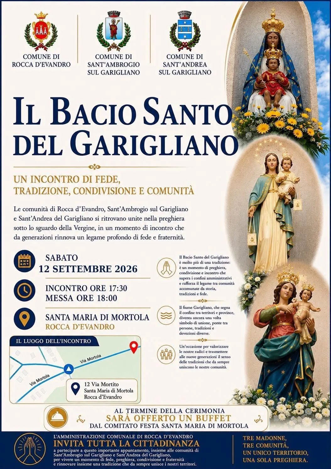 Locandina Il Bacio Santo del Garigliano 2026 a Rocca d'Evandro (Caserta)